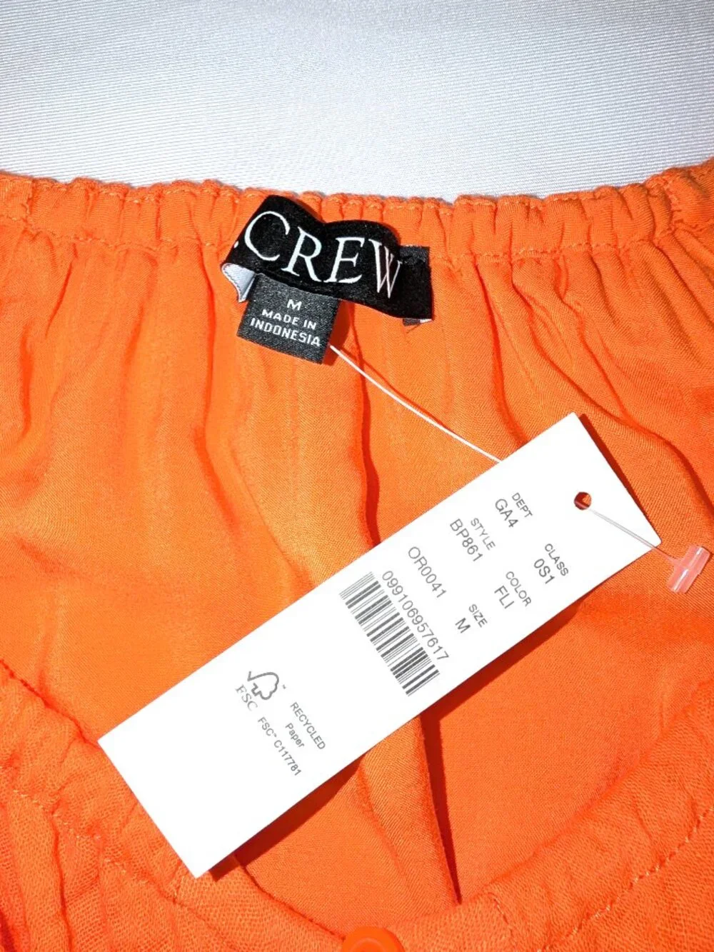 NWT J. Crew | V-neck Midi Dress in Soft Gauze Cotton Bright Orange  | Medium